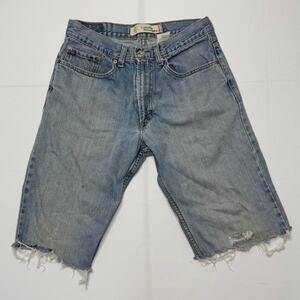Vintage Levi’s 569 Loose Straight Denim Shorts 29x29 Distressed CutOffs USA Made